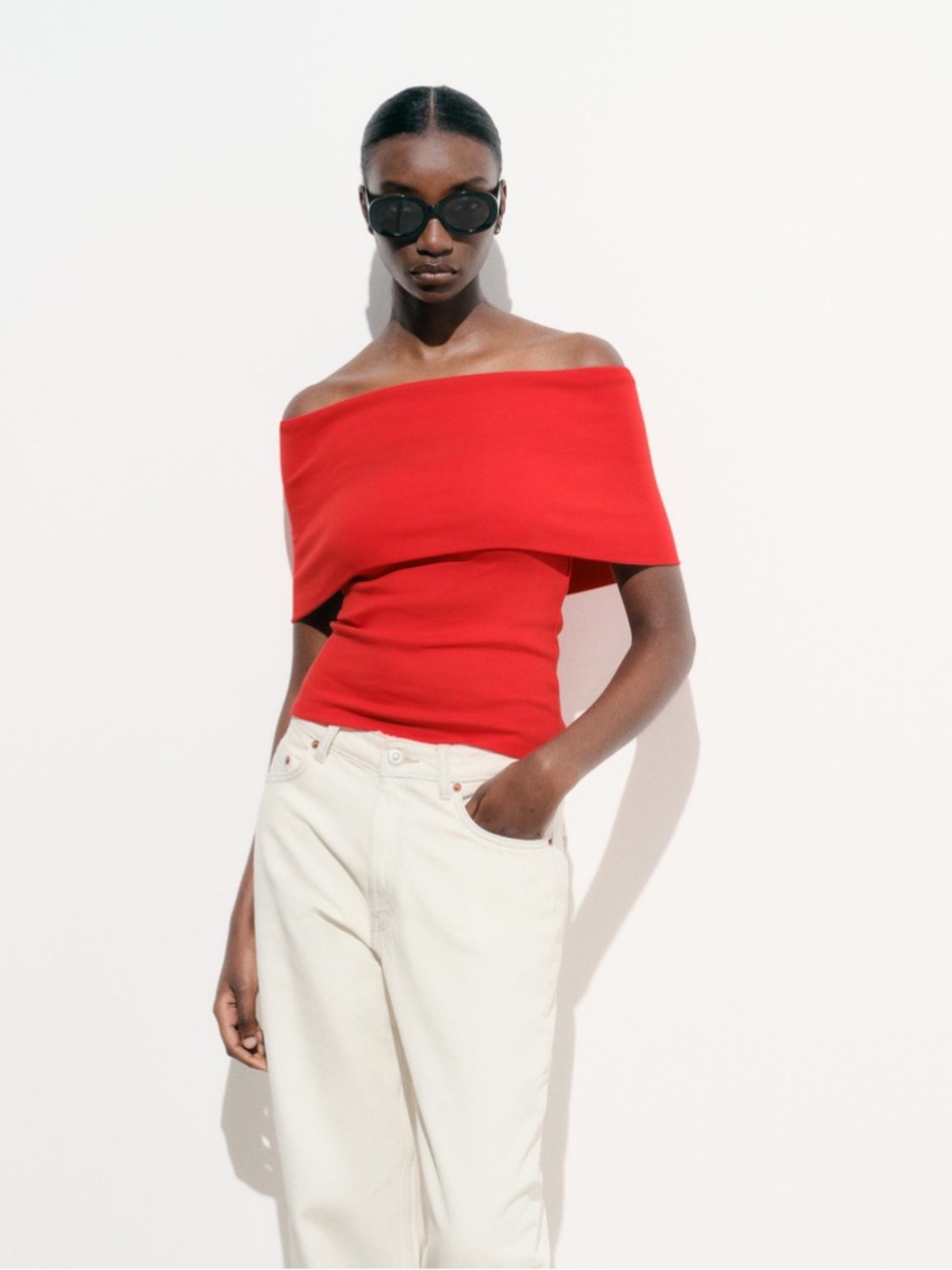 Zara Bright Red Strapless Tube Top